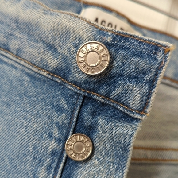 Agolde Riley Bitter High Rise Straight Leg Cropped Button Fly Jeans 32 - Picture 10 of 16